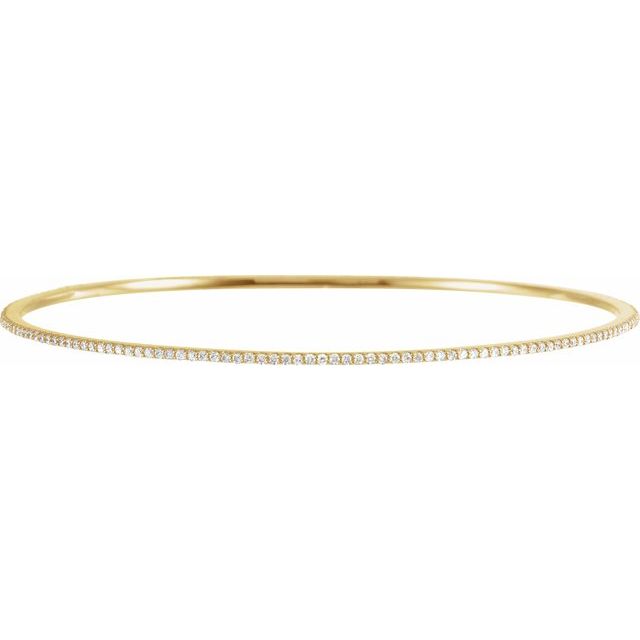 Round 1 CTW Lab-Grown Diamond Stackable Bangle 8" Bracelet