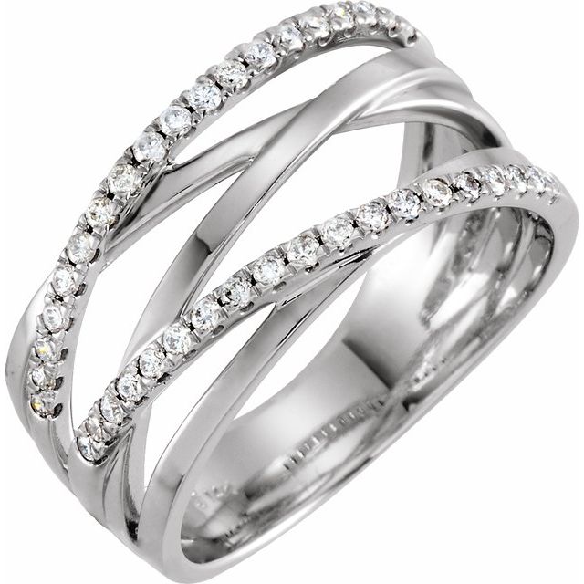 1/3 CTW Natural Diamond Criss-Cross Ring