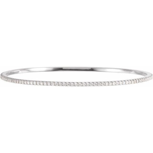 Round 2 CTW Lab-Grown Diamond Stackable Bangle 8" Bracelet