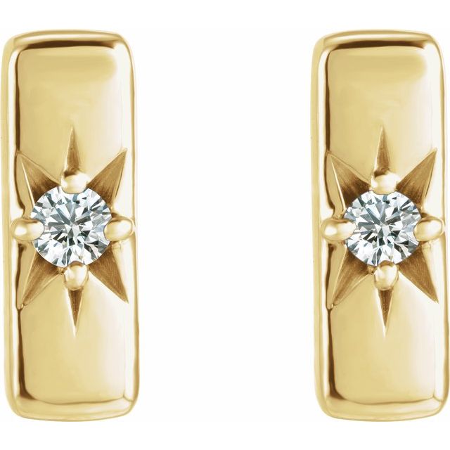 Round .07 CTW Lab-Grown Diamond Starburst Bar Earrings