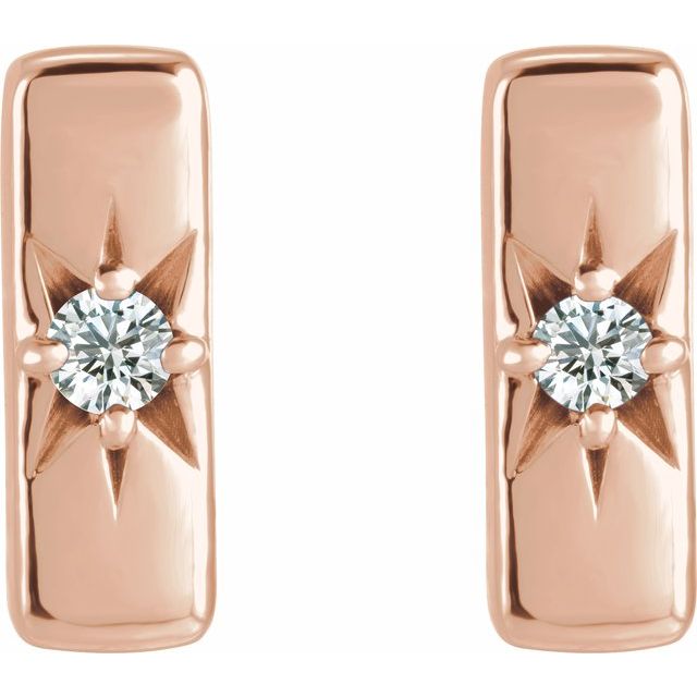 Round .07 CTW Lab-Grown Diamond Starburst Bar Earrings