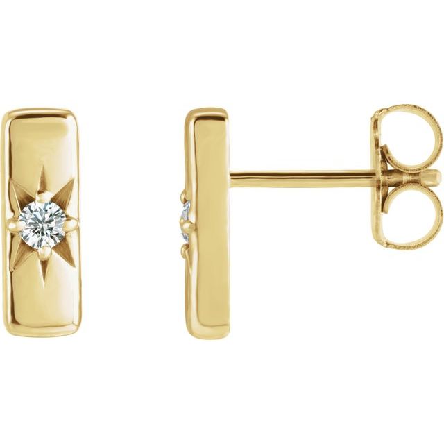 Round .07 CTW Lab-Grown Diamond Starburst Bar Earrings