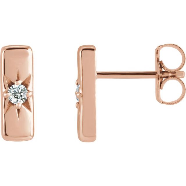 Round .07 CTW Lab-Grown Diamond Starburst Bar Earrings