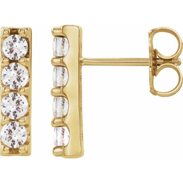 Round 1/2 CTW Lab-Grown Diamond Bar Earrings