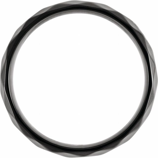 Black PVD Titanium 6mm Faceted Band