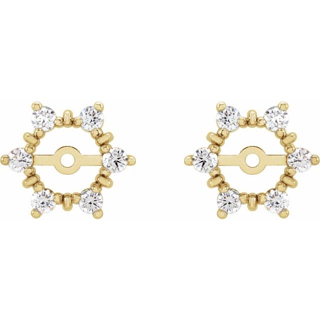 1/4 CTW Natural Diamond Earring Jackets with 4.7mm ID