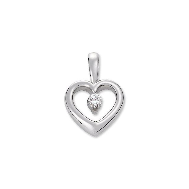 Round .07 CTW Natural Diamond Heart Pendant