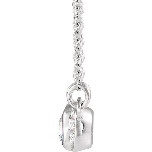 Emerald Natural White Sapphire & .02 CTW Natural Diamond Bar Necklace