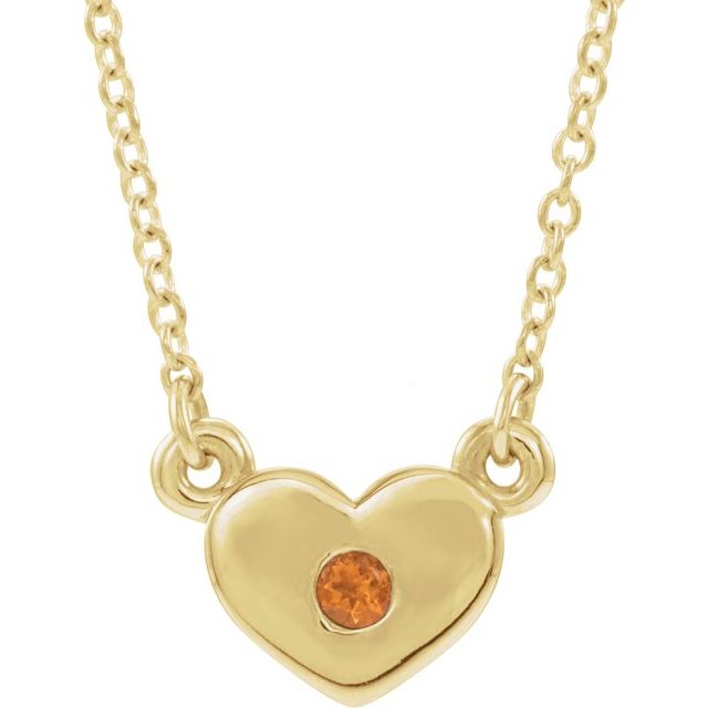 Natural Citrine Heart Necklace