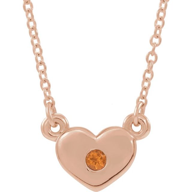 Natural Citrine Heart Necklace