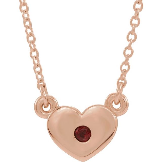 Natural Mozambique Garnet Heart Necklace