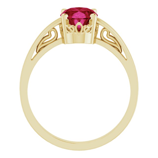 8x6mm Oval Lab-Grown Ruby Ring