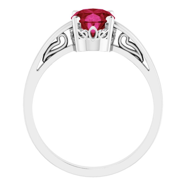 8x6mm Oval Lab-Grown Ruby Ring