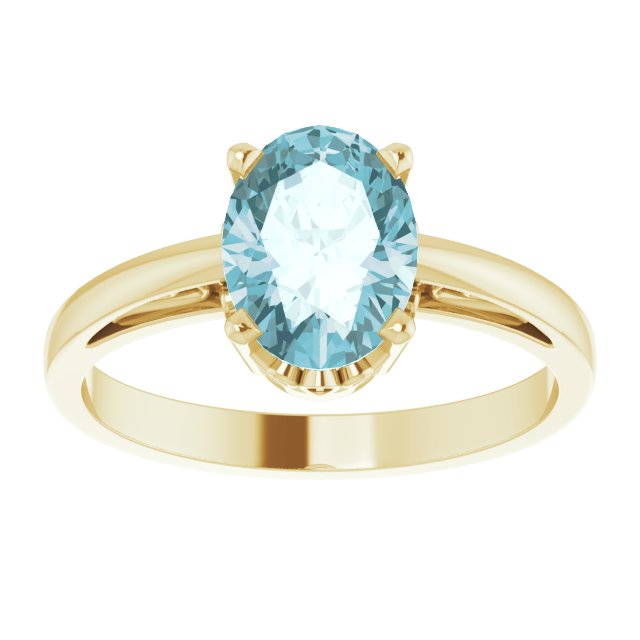 8x6mm Oval Natural Sky Blue Topaz Ring