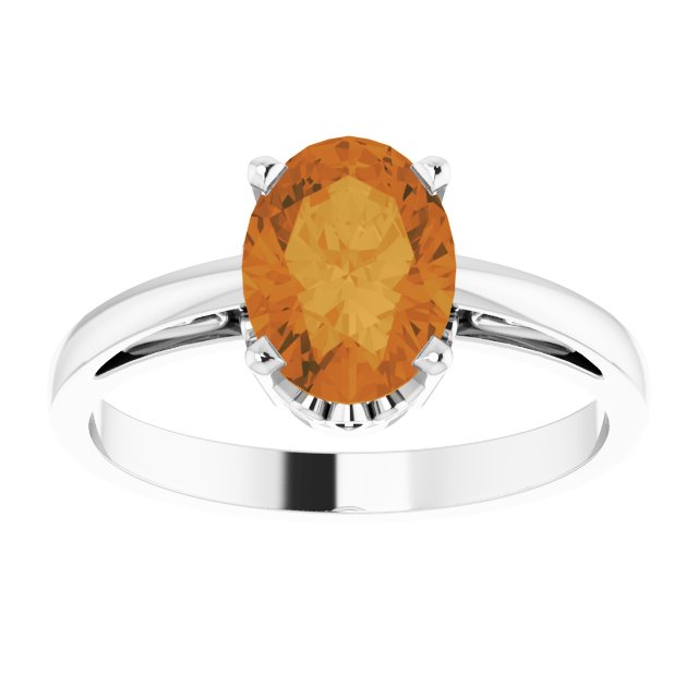8x6mm Oval Natural Citrine Ring