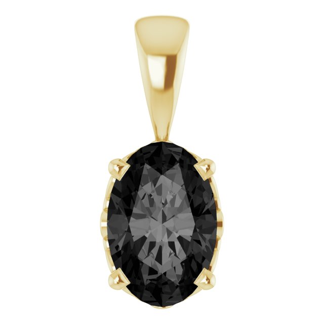 Oval Natural Black Onyx Pendant