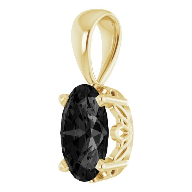 Oval Natural Black Onyx Pendant