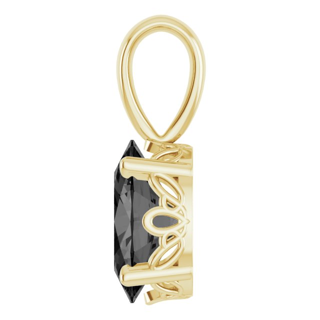 Oval Natural Black Onyx Pendant