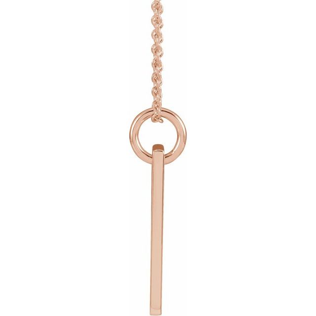 Round .03 CT Natural Diamond Cross Bar Necklace