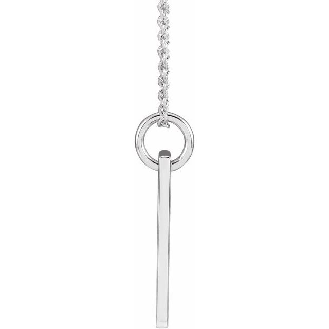 Round .03 CT Natural Diamond Cross Bar Necklace