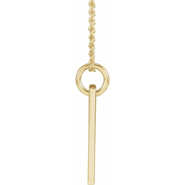 Round .03 CT Natural Diamond Cross Bar Necklace