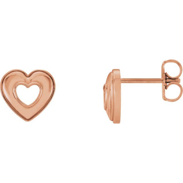 8.5x8mm Heart Earrings