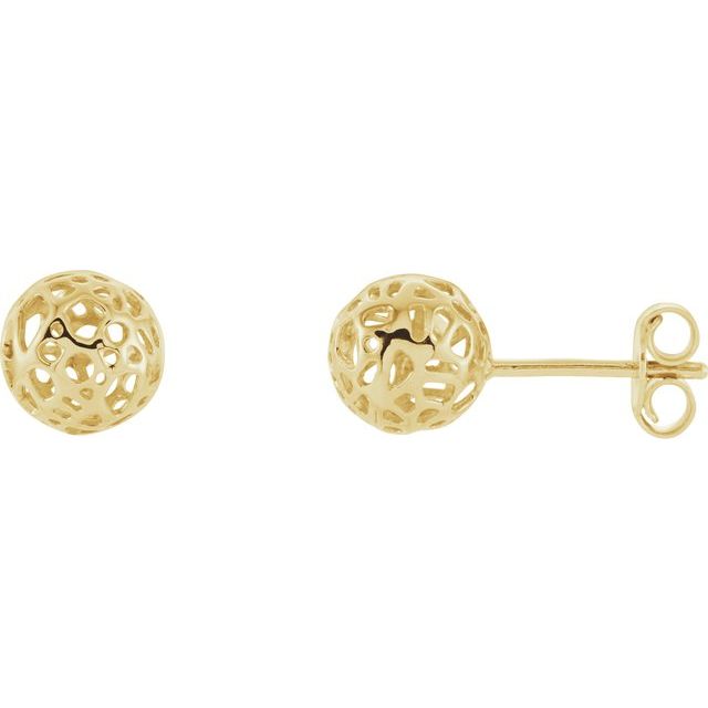 7.4mm Pierced Ball Earrings