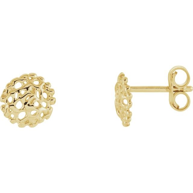 8mm Textured Stud Earrings