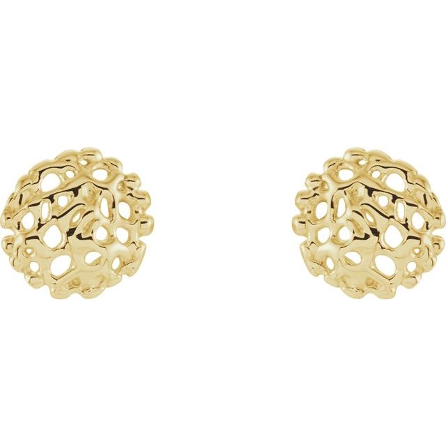 8mm Textured Stud Earrings