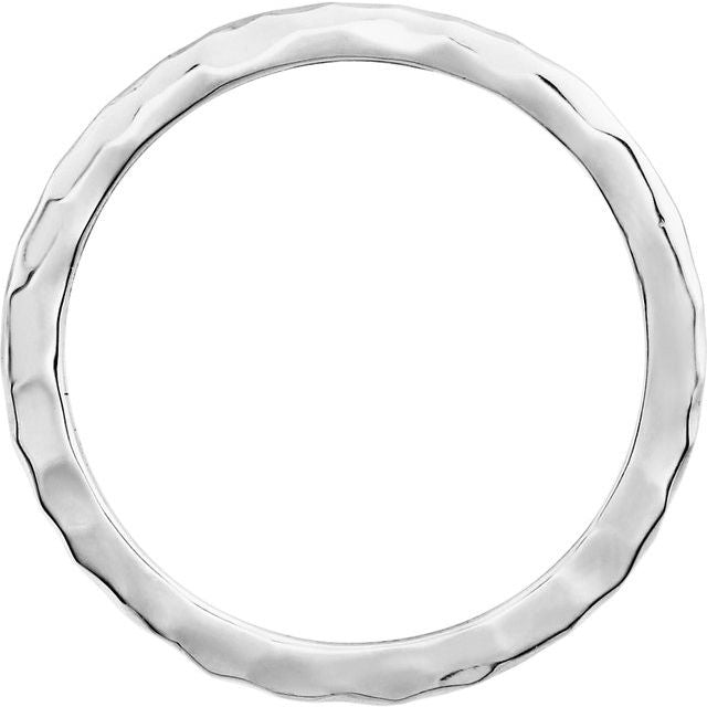 1.8mm Hammered Stackable Ring