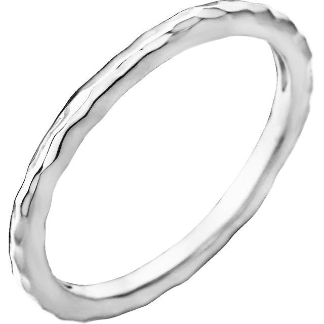 1.8mm Hammered Stackable Ring