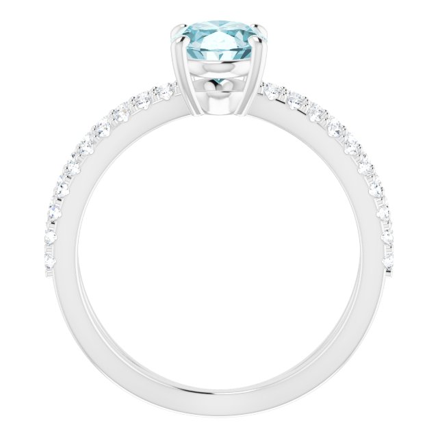 Oval Natural Sky Blue Topaz & 1/3 CTW Natural Diamond Ring