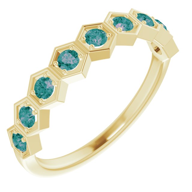 Round Lab-Grown Alexandrite Stackable Ring