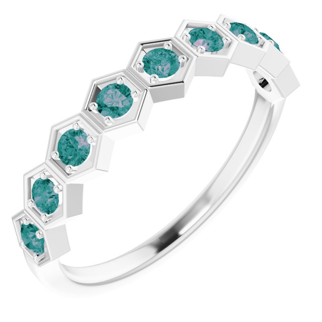 Round Lab-Grown Alexandrite Stackable Ring