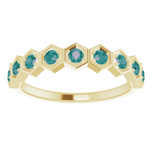 Round Lab-Grown Alexandrite Stackable Ring