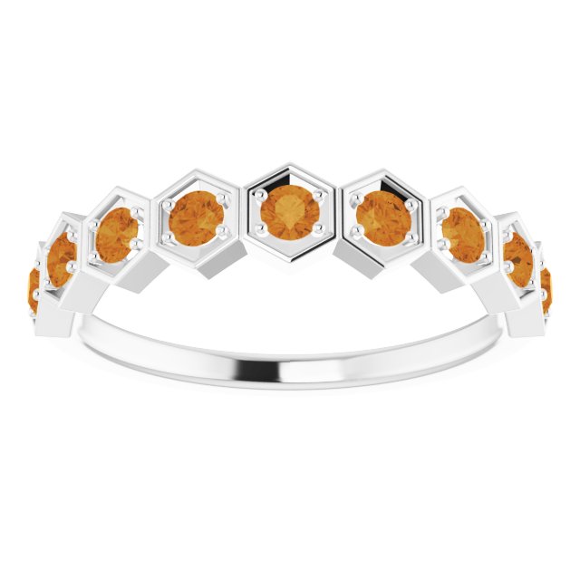 Round Natural Citrine Stackable Ring