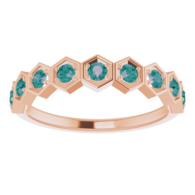 Round Lab-Grown Alexandrite Stackable Ring