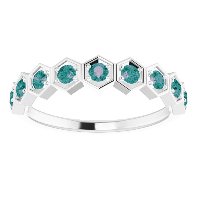 Round Lab-Grown Alexandrite Stackable Ring