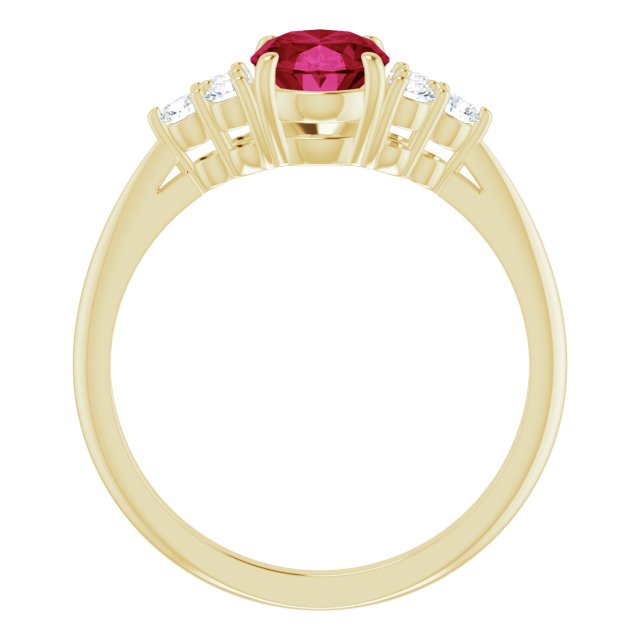 Lab-Grown Ruby & 1/4 CTW Natural Diamond Ring