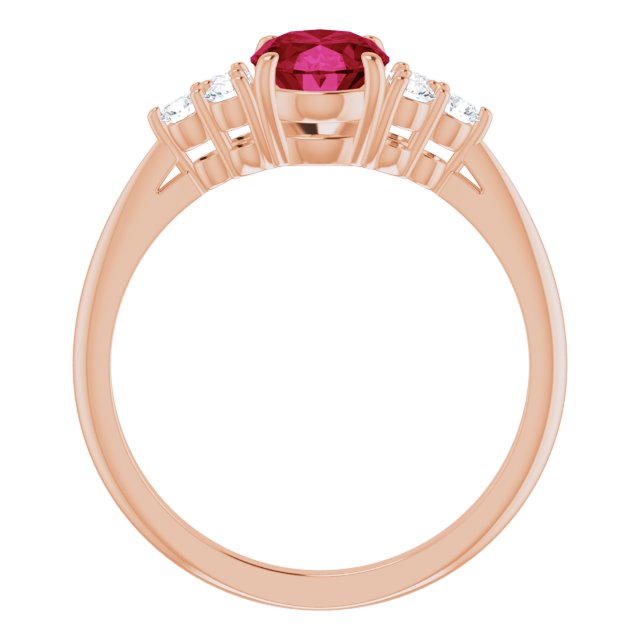 Lab-Grown Ruby & 1/4 CTW Natural Diamond Ring