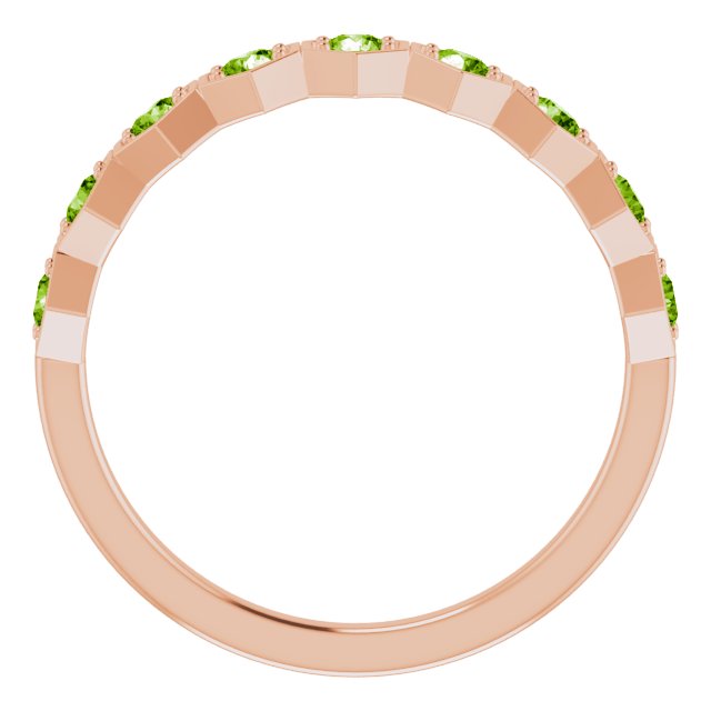 Round Natural Peridot Stackable Ring
