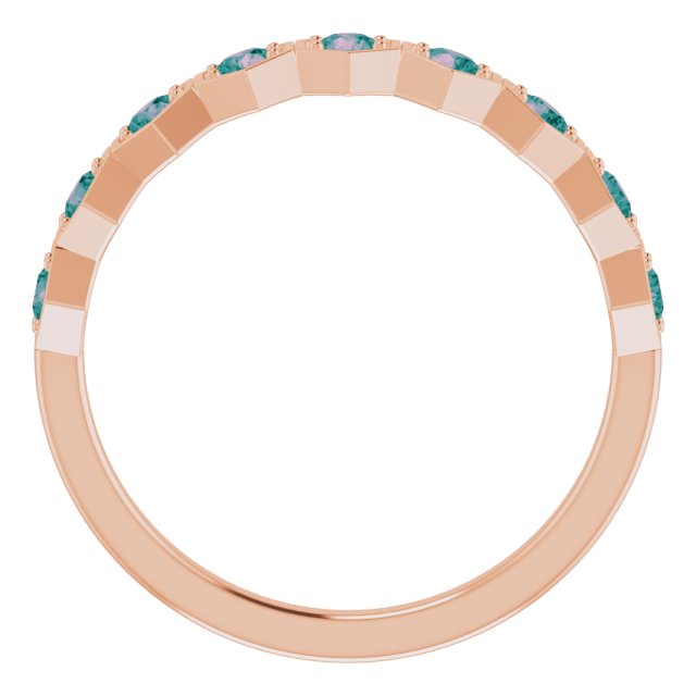 Round Natural Alexandrite Stackable Ring