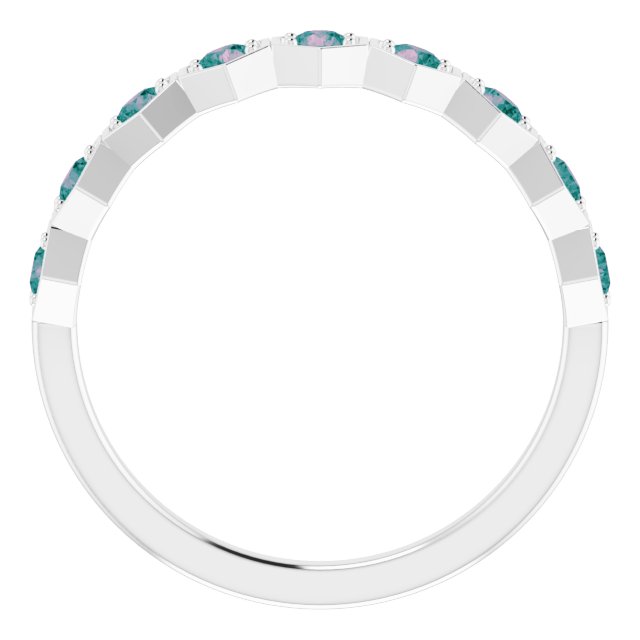 Round Lab-Grown Alexandrite Stackable Ring