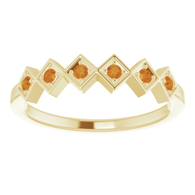 Round Natural Citrine Stackable Ring