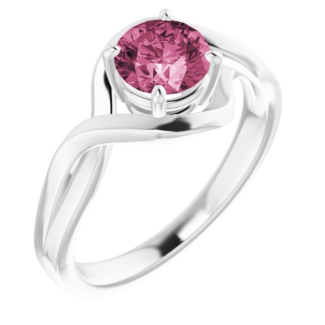 Round Natural Pink Tourmaline Ring