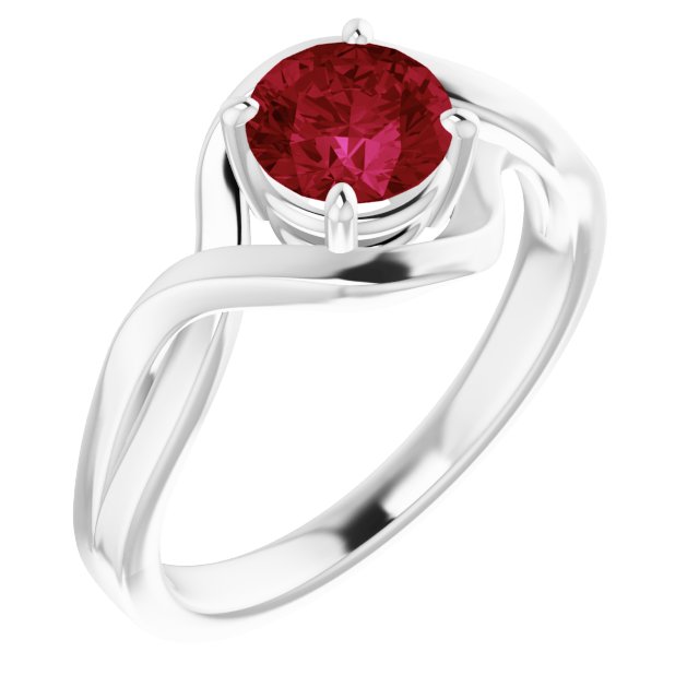 Round Lab-Grown Ruby Ring
