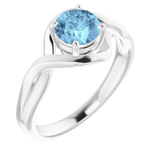 Round Natural Aquamarine Ring