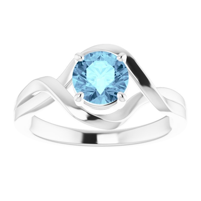 Round Natural Aquamarine Ring