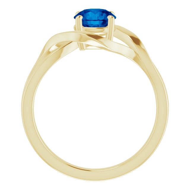 Round Lab-Grown Blue Sapphire Ring