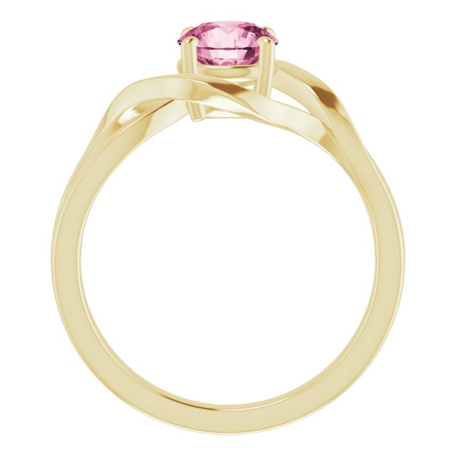 Round Natural Pink Tourmaline Ring